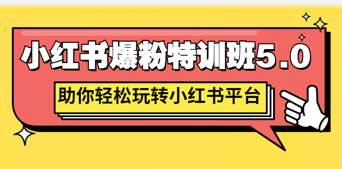 【副业项目3154期】小红书爆粉特训班5.0，助你轻松玩转小红书平台价值1380元-晴沐网创  