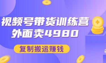 【副业项目3496期】外面卖4980【盗坤：视频号带货训练营】复制搬运赚钱（附电公商园文件）-晴沐网创  