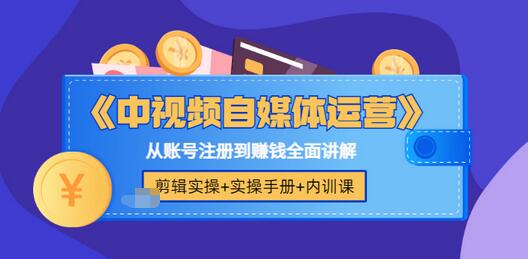 【副业项目3715期】中视频自媒体运营实操+实操手册+内训课，从账号注册到赚钱全面讲解-晴沐网创  