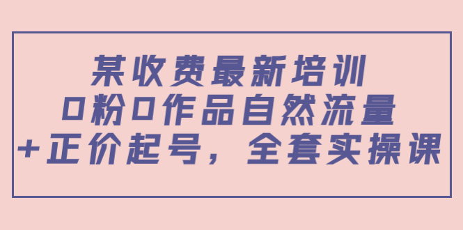 【副业项目4039期】某收费最新培训：0粉0作品自然流量+正价起号，全套实操课-晴沐网创  