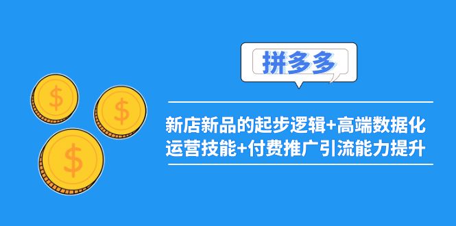 【副业项目4181期】2022拼多多：新店新品的起步逻辑+高端数据化运营技能+付费推广引流能力提升-晴沐网创  