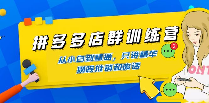 【副业项目4593期】98K电商学院·拼多多店群培训课，0基础也能学，从入门到精通-价值2499元-晴沐网创  