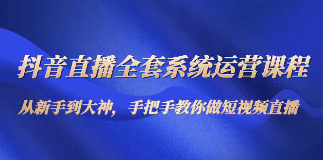 【副业项目4715期】抖音直播全套系统运营课程：从新手到大神，手把手教你做直播短视频-晴沐网创  