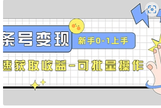 【副业项目4839期】2023头条号实操变现课：新手0-1轻松上手，快速获取收益-可批量操作-晴沐网创  