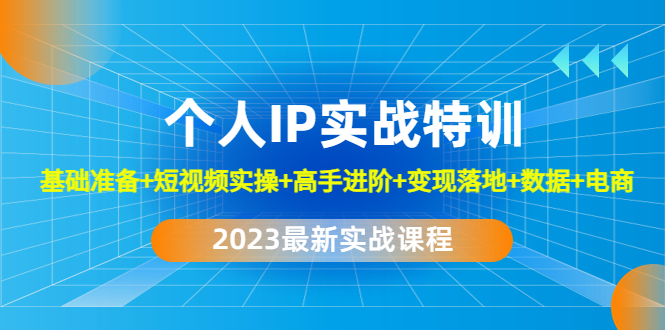 【副业项目4959期】2023个人IP实战特训：基础准备+短视频实操+高手进阶+变现落地+数据+电商-晴沐网创  