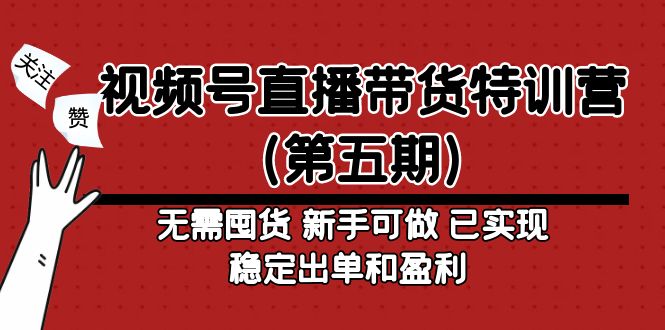 【副业项目5139期】视频号直播带货特训营（第五期）无需囤货 新手可做 已实现稳定出单和盈利-晴沐网创  