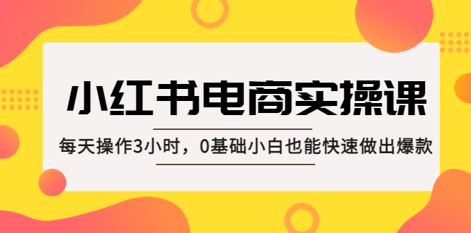 【副业项目5332期】小红书·电商实操课：每天操作3小时，0基础小白也能快速做出爆款-晴沐网创  