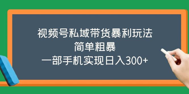 【副业项目5627期】视频号私域带货暴利玩法，简单粗暴，一部手机实现日入300+-晴沐网创  