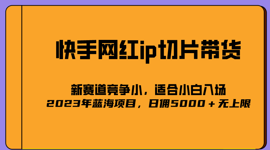 【副业项目5464期】2023爆火的快手网红IP切片，号称日佣5000＋的蓝海项目，二驴的独家授权-晴沐网创  