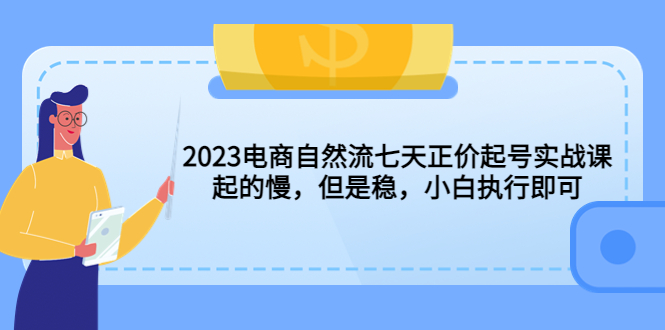 【副业项目5976期】2023电商自然流七天正价起号实战课：起的慢，但是稳，小白执行即可-晴沐网创  