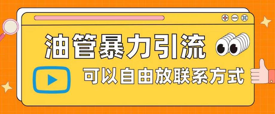 【副业项目6166期】油管暴力引流，可以自由放联系方式【揭秘】-晴沐网创  