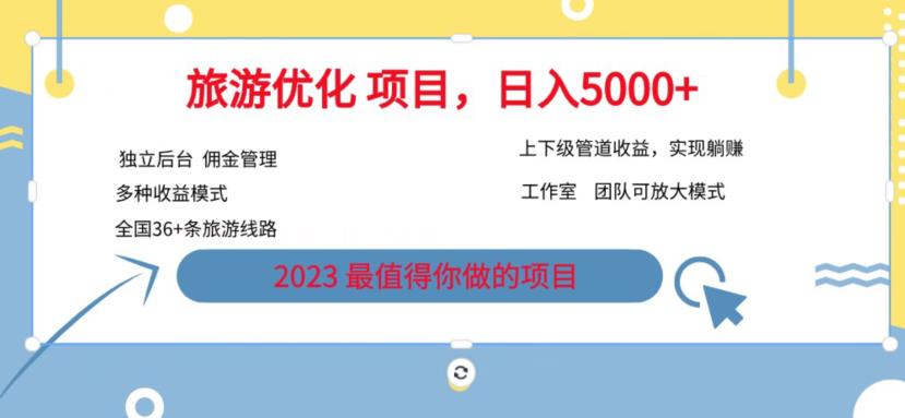 【副业项目6884期】旅游项目最新模式，独立后台+全国35+线路，日入5000+【揭秘】-晴沐网创  