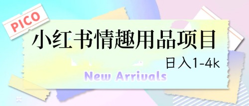 【副业项目6712期】最新小红书情趣用品项目，日入1-4k-晴沐网创  