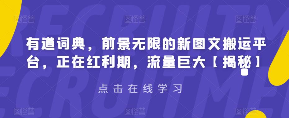 【副业项目6843期】有道词典，前景无限的新图文搬运平台，正在红利期，流量巨大【揭秘】-晴沐网创  