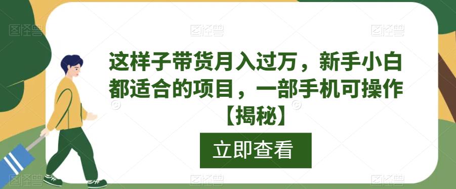 【副业项目6858期】这样子带货月入过万，新手小白都适合的项目，一部手机可操作【揭秘】-晴沐网创  