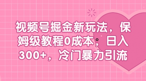 【副业项目7045期】视频号掘金新玩法，保姆级教程0成本，日入300+，冷门暴力引流-晴沐网创  