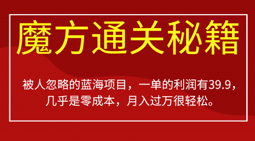 【副业项目7126期】被人忽略的蓝海项目，魔方通关秘籍一单利润有39.9-晴沐网创  