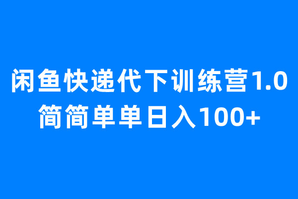 【副业项目6954期】闲鱼快递代下训练营1.0，简简单单日入100+-晴沐网创  