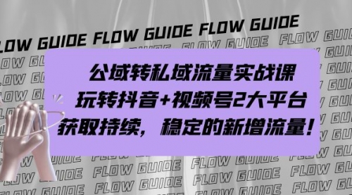 【副业项目7222期】公域转私域流量实战课，玩转抖音+视频号2大平台，获取持续，稳定的新增流量-晴沐网创  