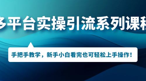 【副业项目7293期】多平台实操引流系列课程，手把手教学，新手小白看完也可轻松上手引流操作！-晴沐网创  