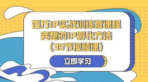 【副业项目8430期】百万IP实战训练营课程，完整的IP孵化方法（35节视频课）-晴沐网创  