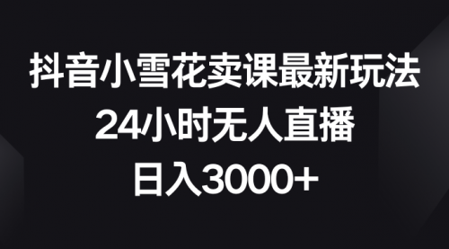 【副业项目8485期】抖音小雪花卖课最新玩法，24小时无人直播-晴沐网创  