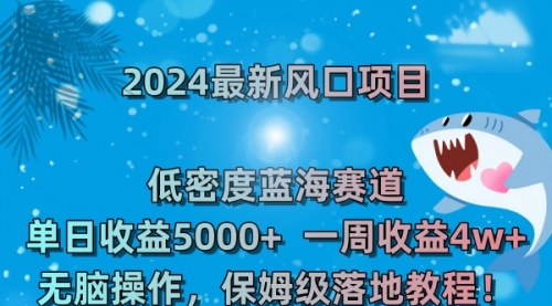 【副业8681期】2024最新风口项目 低密度蓝海赛道，日收益5000+周收益4w+ 无脑操作-晴沐网创  