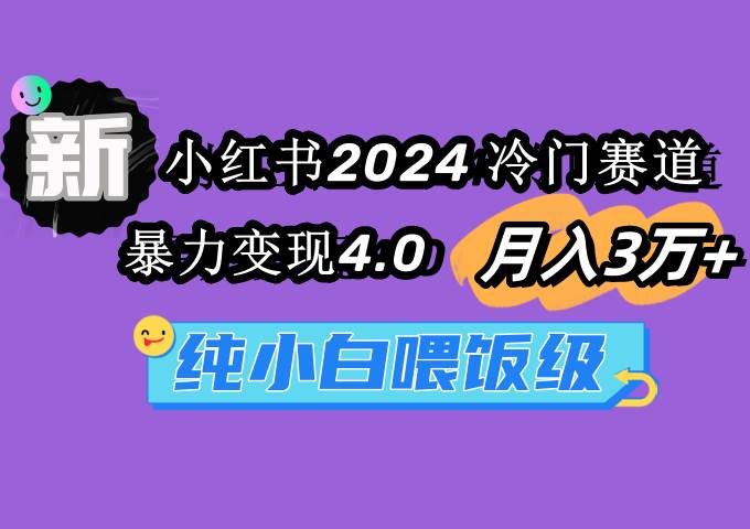 小红书2024冷门赛道 月入3万+ 暴力变现4.0 纯小白喂饭级-晴沐网创  