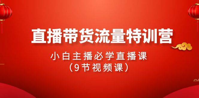 2024直播带货流量特训营，小白主播必学直播课（9节视频课）-晴沐网创  