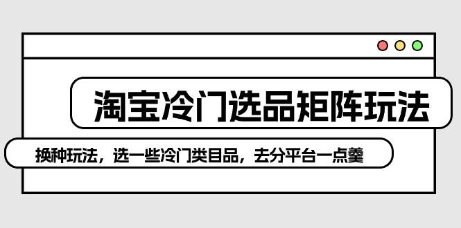 淘宝冷门选品矩阵玩法：换种玩法，选一些冷门类目品，去分平台一点羹-晴沐网创  