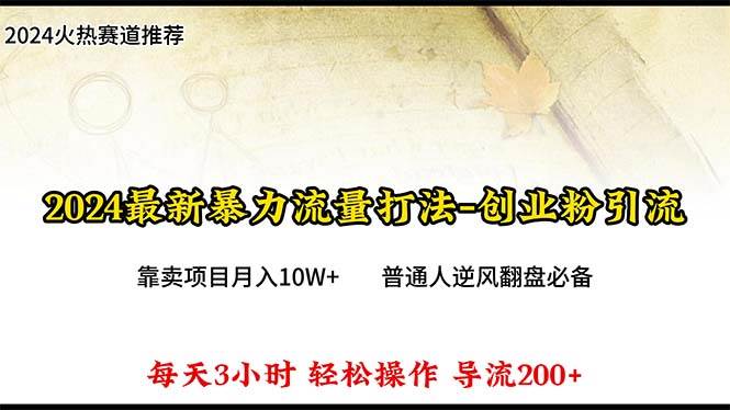 2024年最新暴力流量打法，每日导入300+，靠卖项目月入10W+-晴沐网创  