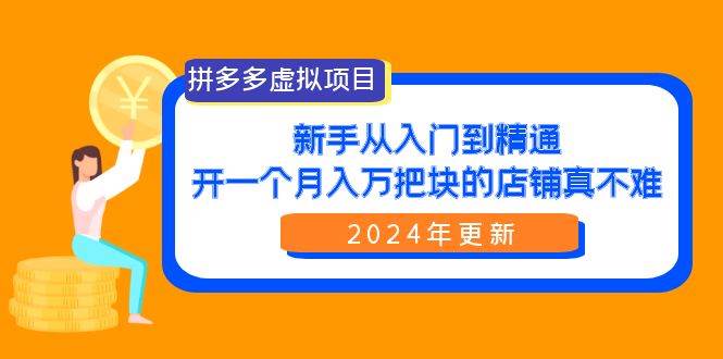 拼多多虚拟项目：入门到精通，开一个月入万把块的店铺 真不难（24年更新）-晴沐网创  