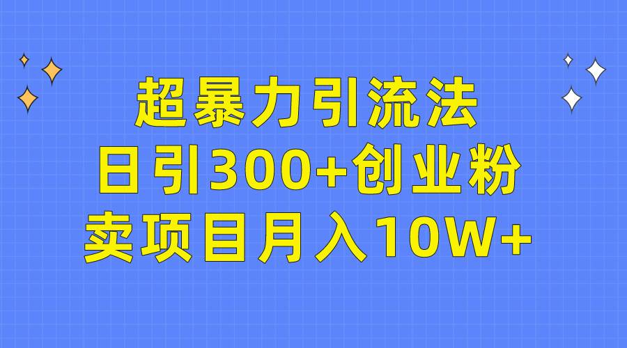 超暴力引流法，日引300+创业粉，卖项目月入10W+-晴沐网创  