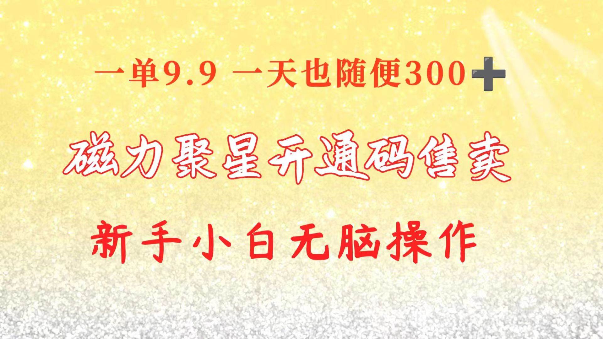 快手磁力聚星码信息差 售卖  一单卖9.9  一天也轻松300+ 新手小白无脑操作-晴沐网创  