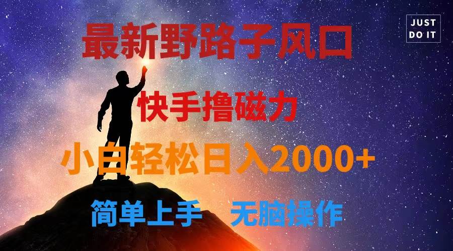 最新风口！快手撸磁力，野路子，小白无脑操作日入2000+-晴沐网创  