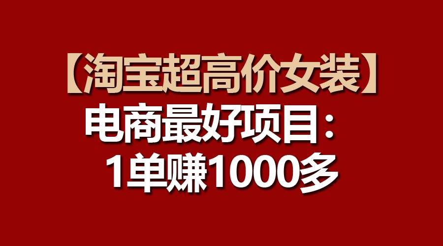 【淘宝超高价女装】电商最好项目：一单赚1000多-晴沐网创  