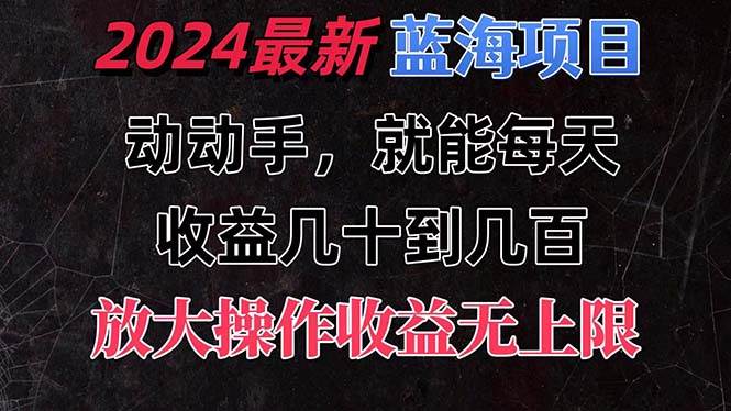 有手就行的2024全新蓝海项目，每天1小时收益几十到几百，可放大操作收…-晴沐网创  