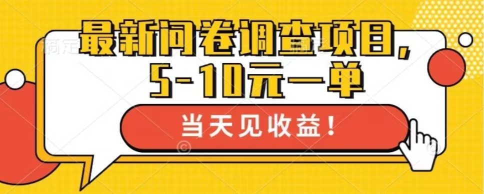 最新问卷调查项目，共12个平台，单日零撸100＋-晴沐网创  